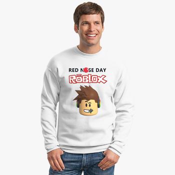 Roblox Red Nose Day Crewneck Sweatshirt Hoodiego Com - roblox red nose day unisex zip up hoodie hoodiego com