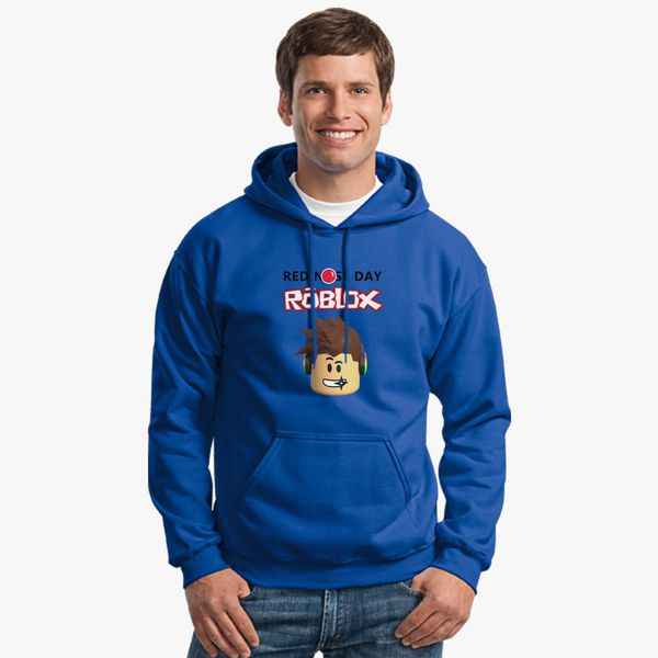 Roblox Red Nose Day Unisex Hoodie Hoodiego Com - roblox dude with brown hair and blue sweat shirt