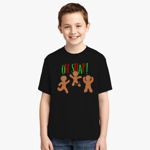 Oh Snap Funny Christmas Ginger Bread Man Cookie Youth T Shirt Hoodiego Com - bread shirt roblox