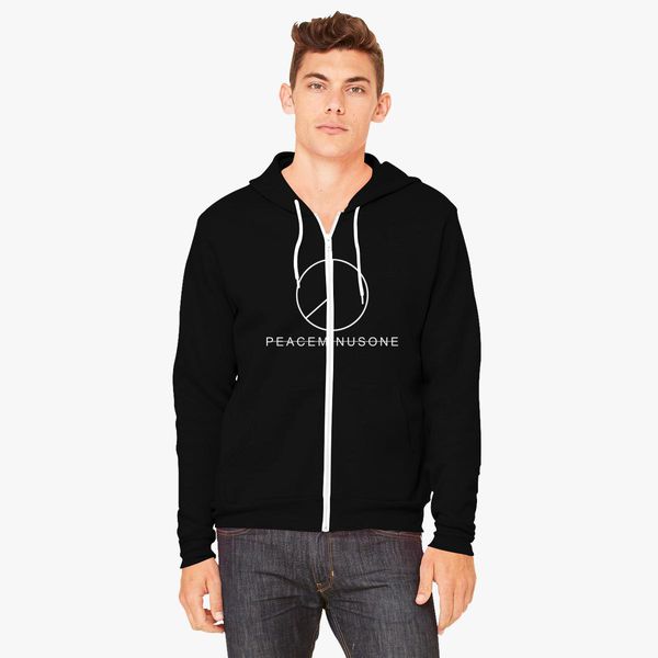 Peaceminusone Sign Unisex Zip-Up Hoodie - Hoodiego