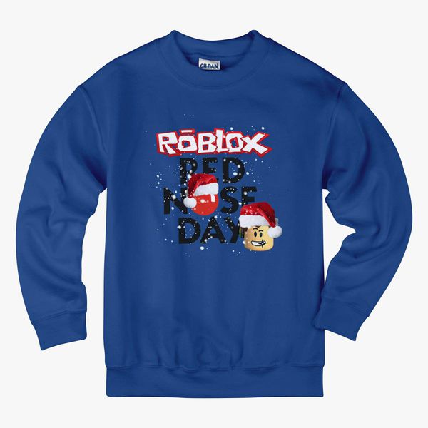 Roblox Christmas Design Red Nose Day Kids Sweatshirt Hoodiego Com - roblox red nose day unisex zip up hoodie hoodiego com