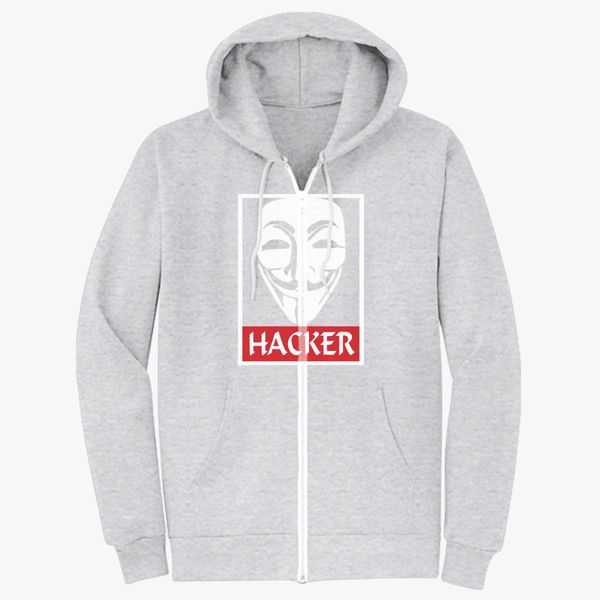 cool design Anonymous Hacker Unisex Zip-Up Hoodie | Hoodiego.com