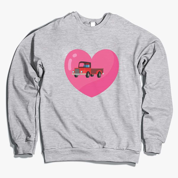 I Love Trucks Heart Crewneck Sweatshirt